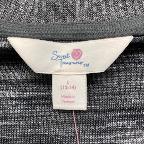 Secret Treasures Gray Polyester Spandex Rayon Long Sleeve Shirt Womens 12-14 L/G - Picture 3 of 5